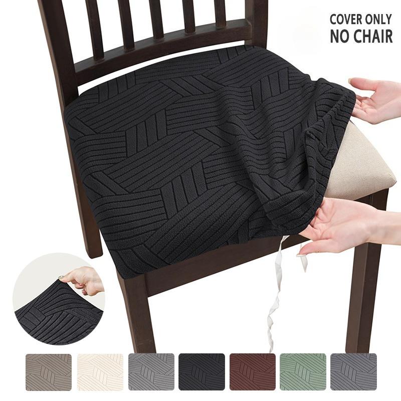 1PC Stretch Dining Chair Seat Covers Jacquard Elastic Chair Seat Cover Removable Chair Cushion Slipcover for Home Decor