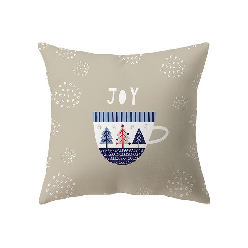 Christmas Decoration Santa Claus Print Pattern Cushion Cover Home Living Room Sofa Decoration Square Pillow Pillow Cover