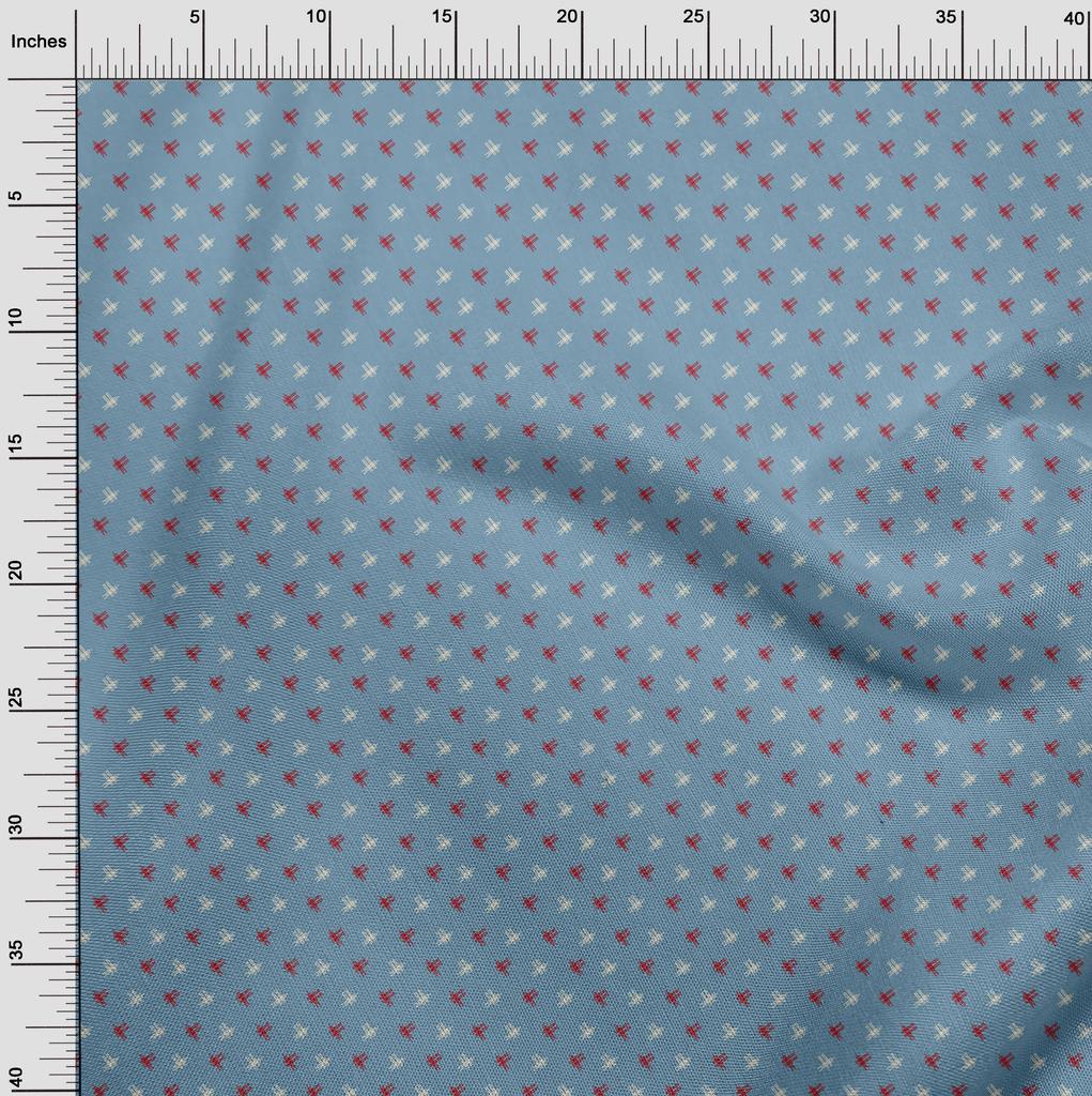oneOone Cotton Flex Fabric Hash Sign Kasuri Print Fabric BTY 40 Inch Wide