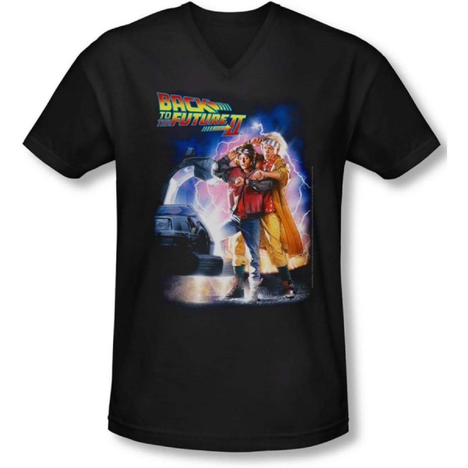 

Back to the Future II - Mens Poster V-Neck T-Shirt XXXXXL різнокольоровий