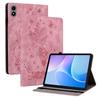 For Infinix Xpad 20 Case Card Holder Anti-Scratch Leather Cover Rose Flower Imprint