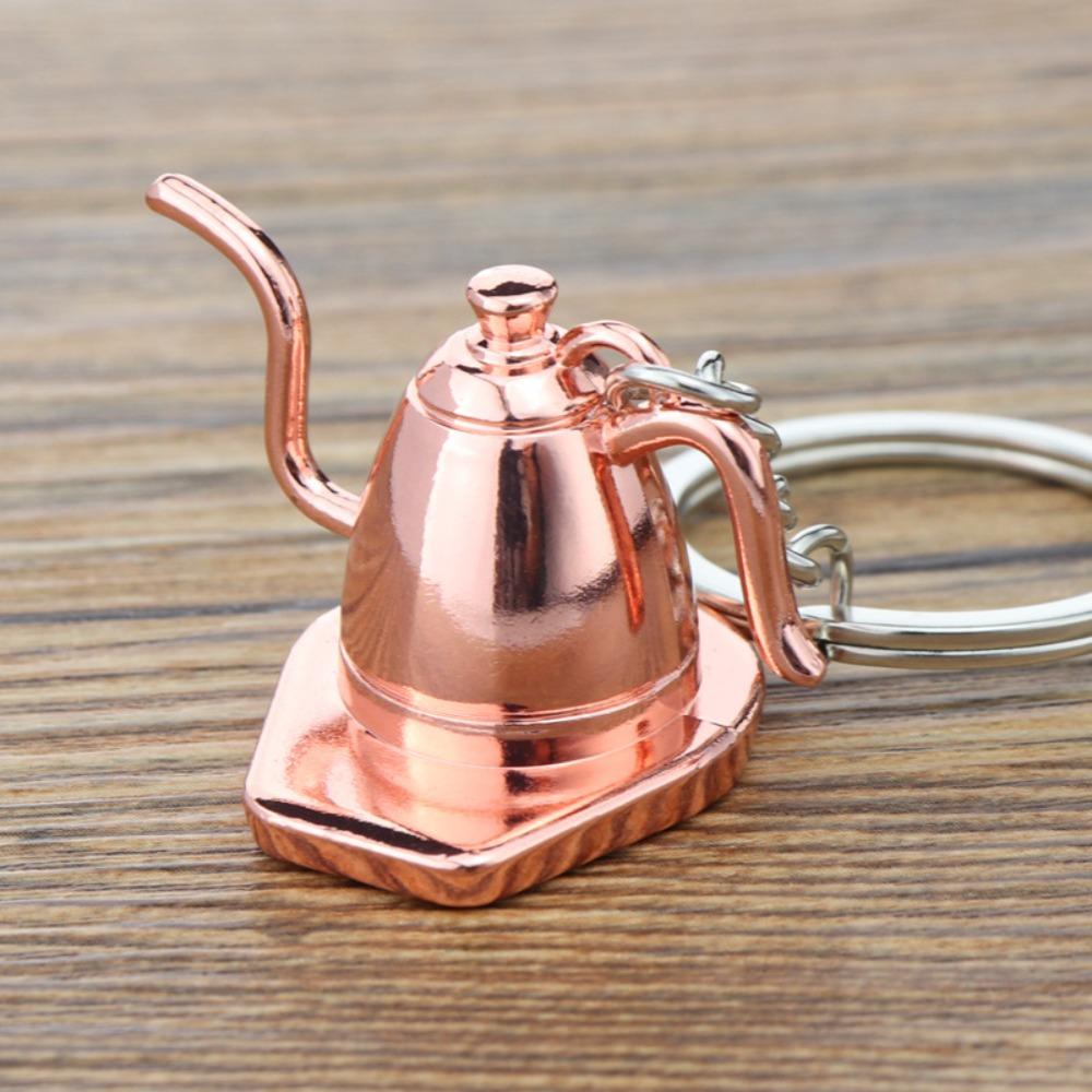 Pitcher 3D Creative Coffee Keychain Metal Moka Pitcher Keyring  Girl Gift
