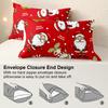 3pcs/set Christmas Reindeer Snowman Bedding Set Includes 1 Duvet Cover And 2 Pillowcases Soft And Skin-Friendly