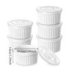 6pcs with Lid Ramekin 8 Oz Pudding Cup Multifunctional Soup Cup  Custard