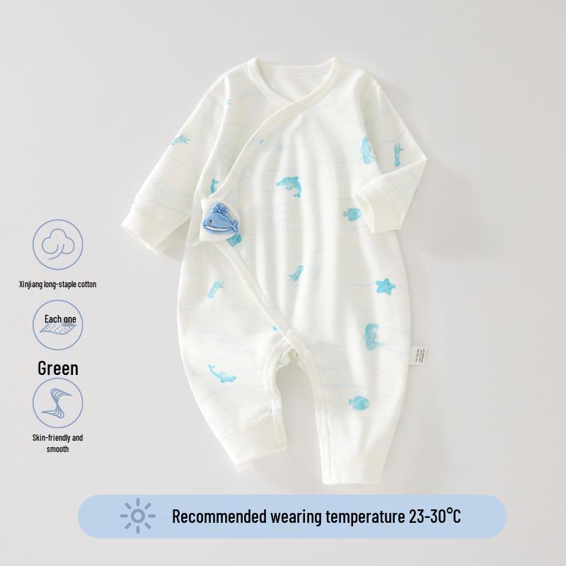 Unisex Pure Cotton Baby Butterfly Romper - All-Season Newborn Bodysuit