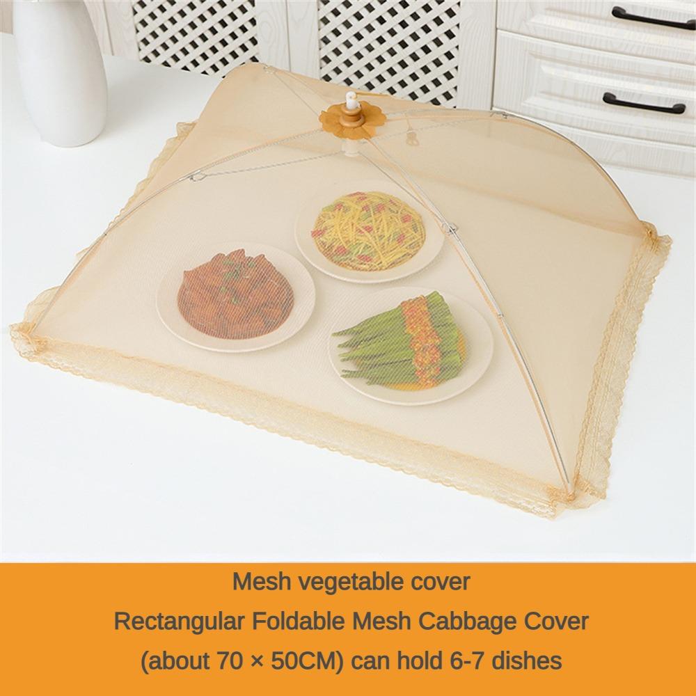 Kryt na zeleninu Odolný proti mouchám Multifunkční Síťovaný Skládací Domácí nářadí Zeleninový poklop Domácí Prodyšný Jednoduchý k použití Krajka