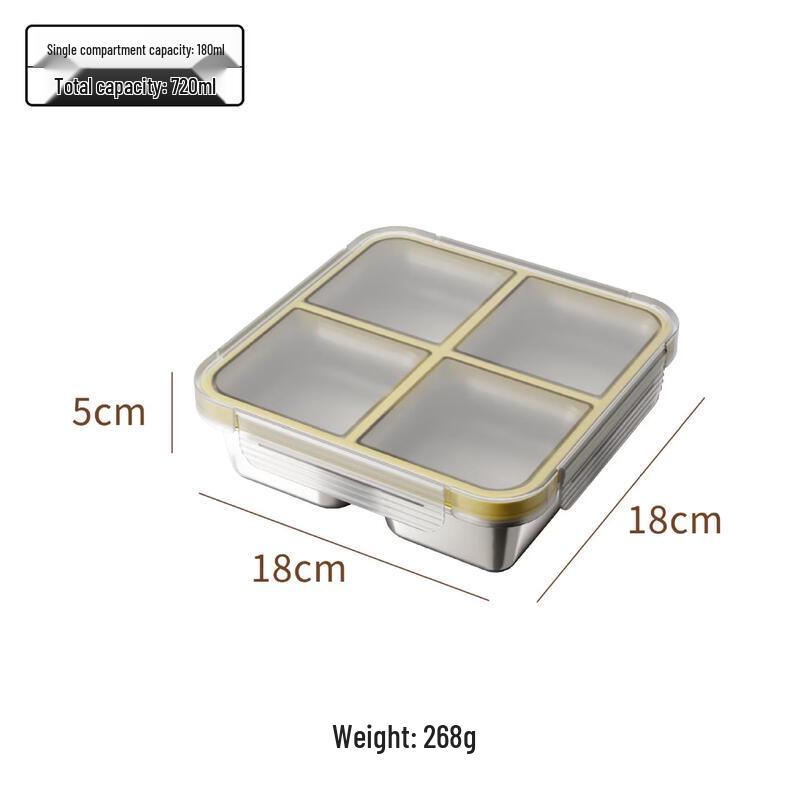 

304 Stainless Steel Divided Meal Prep Container
