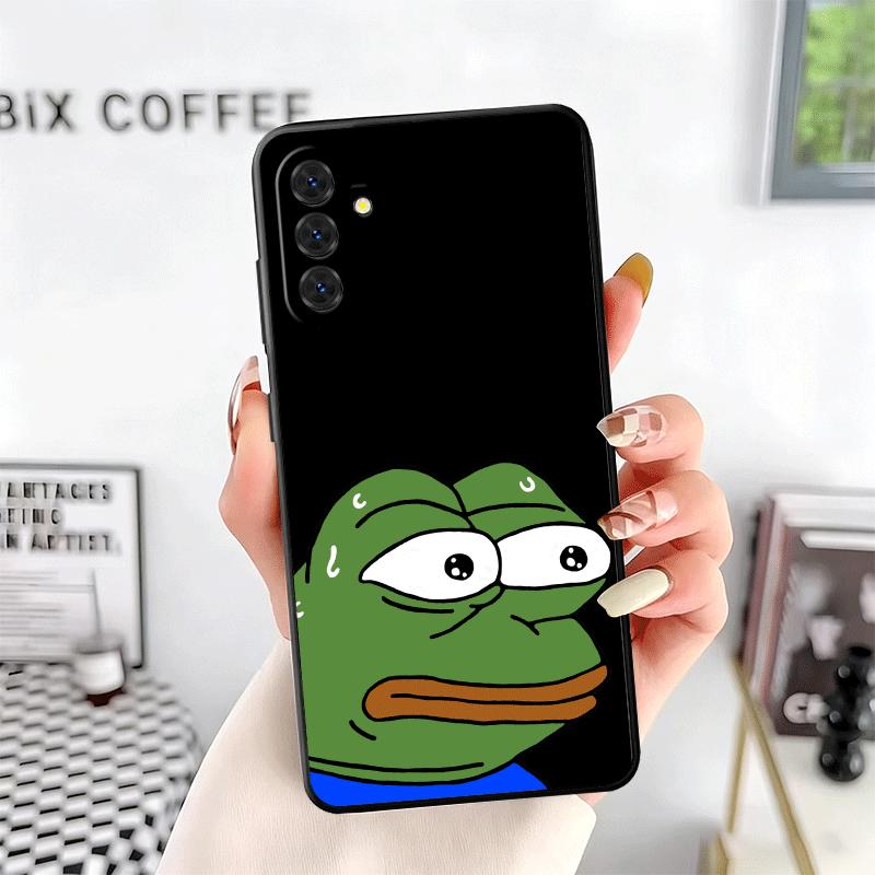 Funny Sad Forg P-Pepe Meme Soft Phone Case for Samsung A17 A37 A57 A16 A26 A36 A56 A15 A25 A35 A55 A14 A24 A34 A54 A13 A23 A33 A