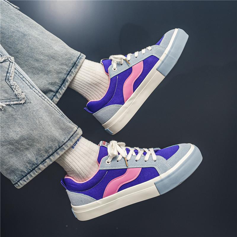 Hot Sale Purple Mens Canvas Shoes Sneakers Fashion Designer Vulcanized Shoes Men Flats Breathable Hip Hop Skateboard Shoes Men