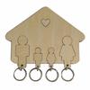 Handmade Wooden Entryway Key Rack for Four, Wall-Mounted Hook