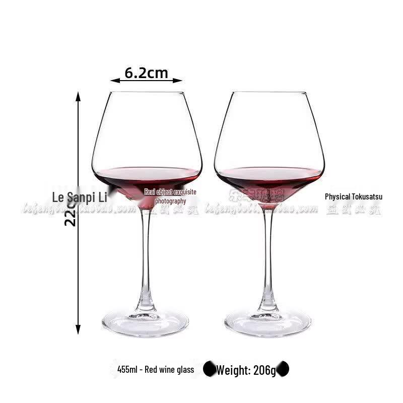 ZISIZ Red Bowtie Burgundy Crystal Wine Glass