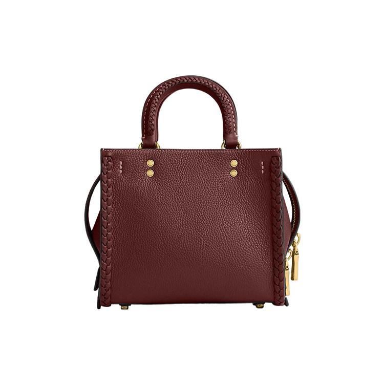 New COACH Rogue Pebbled Leather Tote Bag, Shopping Bag, Handbag, Shoulder Bag, Crossbody Bag Small Women's Dark Burgundy CJ816-B4WN