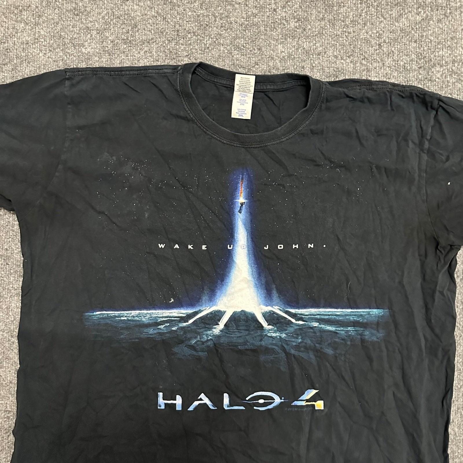 Halo T-Shirt Mens Size 2XL Black Halo 4 Wake Up John Graphic Gaming Promo Tee XL