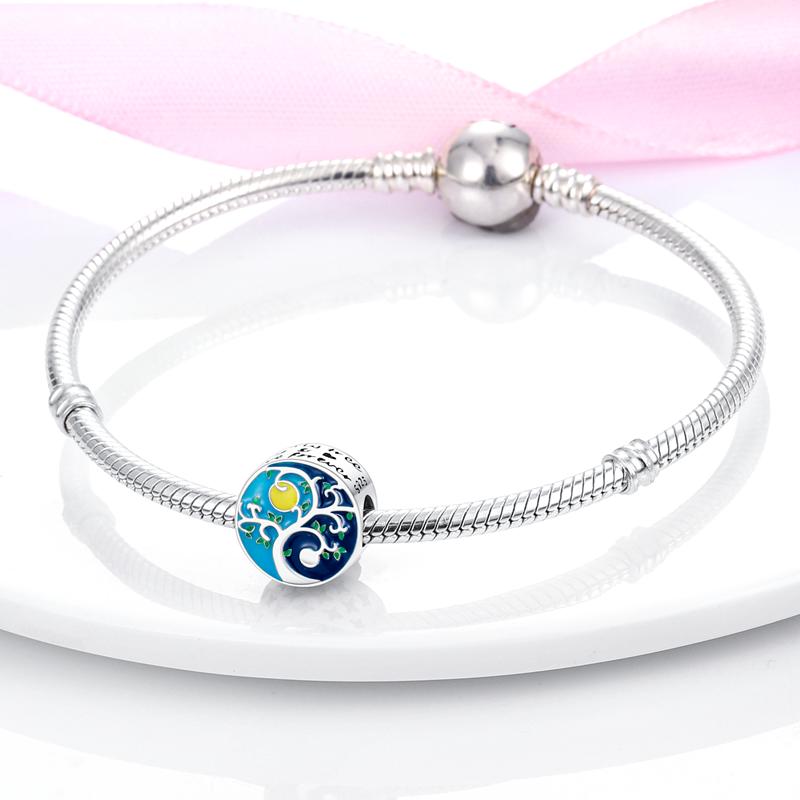Charms Coppermysterious Starry Sky Life Tree Beads Fit Charms Plataoriginal Bracelet Beads Women Jewellery Making Diy