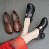 Spring and Autumn Mother Leather Shoes Medium and Old Women's Shoes New First-layer Cowhide Soft Sole Non-slip Middle-aged Single Shoes Women