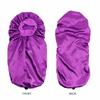 Custom Satin Long Reversible Braid Adjustable Silk Satin Sleeping Bonnet With Button