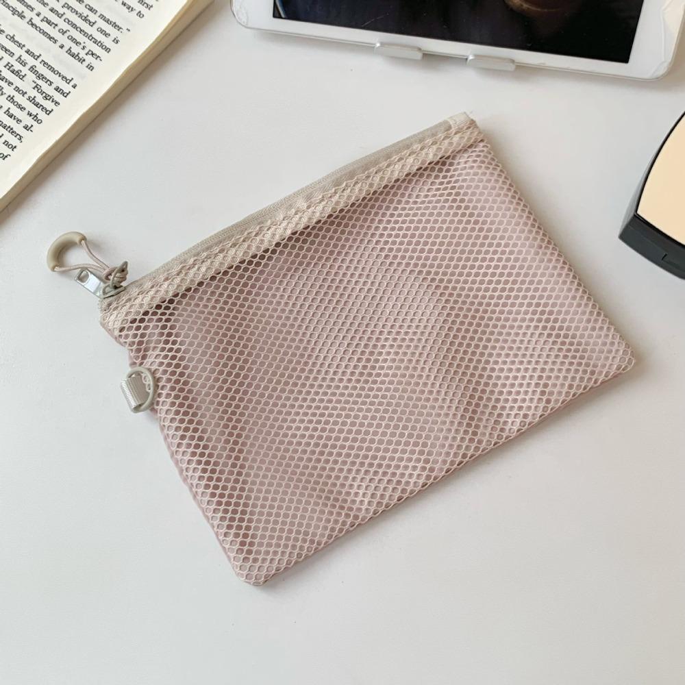 Multi-purpose Mesh Makeup Storage Bag Card Holder Double-layer Mesh Coin Purse Lipstick Cosmetics Square Travel Mini Bag Travel