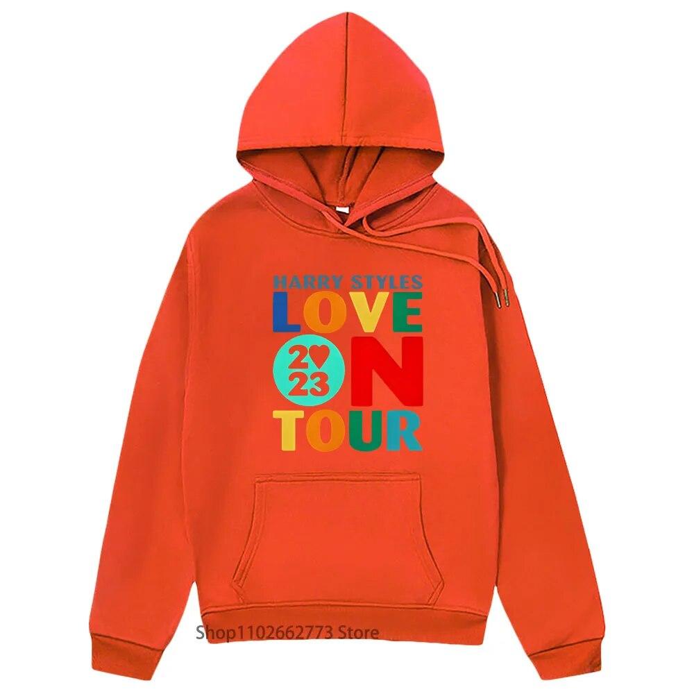 Love O Tour Concert Hoodies Unisex Vintage Harrys Haus Sweatshirt with Hooded Hip Pop Music Tops Kpop Clothes Women Winter Pullover