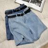 Damen High Waist Locker Jeansshorts Lässige Gerade Bein Bermuda Jeans Sommer Streetwear Unterteile