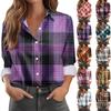 Γυναικείο Casual Μόδα Καρό Μοτίβο Ημιανοιχτός Γιακάς Μακρυμάνικη Μπλούζα