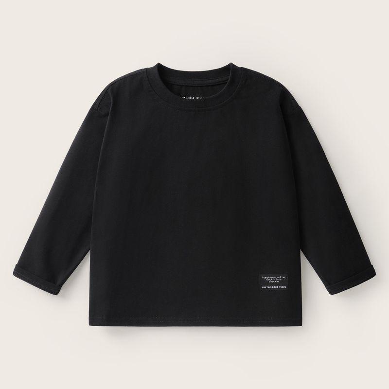 Right Side Boys' T-Shirt, Pure Cotton Long-Sleeve Top, New Spring and Autumn Children's Clothing, Autumn Base Shirt, Autumn Clothes