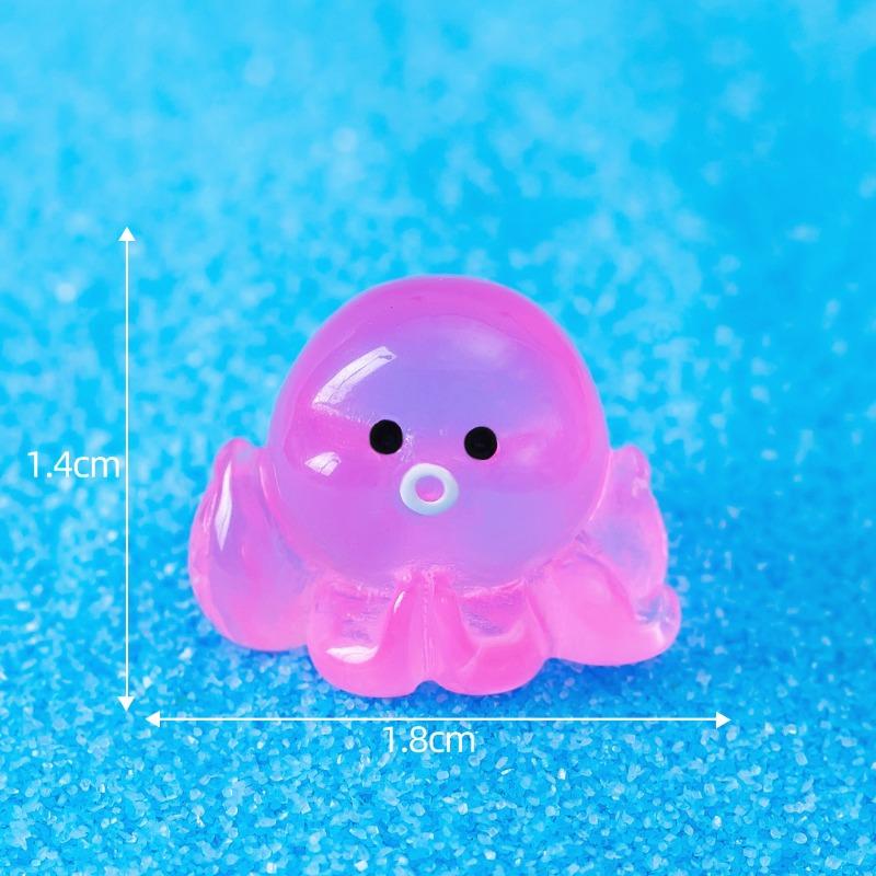 Micro-landscape Seven-color Luminous Small Octopus Decorative Item Seawater Bottom Fish Tank Landscape Resin Handicraft