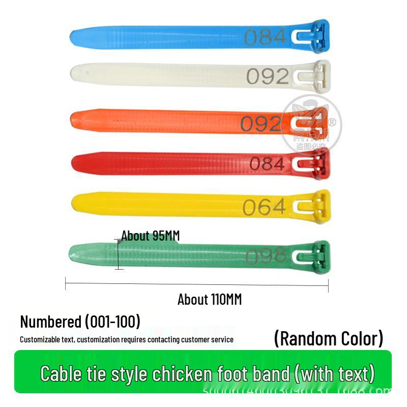 Adjustable Poultry Identification Zip Tie Leg Bands