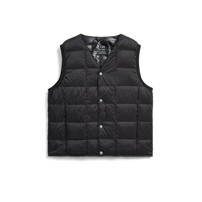 TAION Basic Button Inner Down Vest Size 150 Kids' V-Neck (TAION-K001), Black,