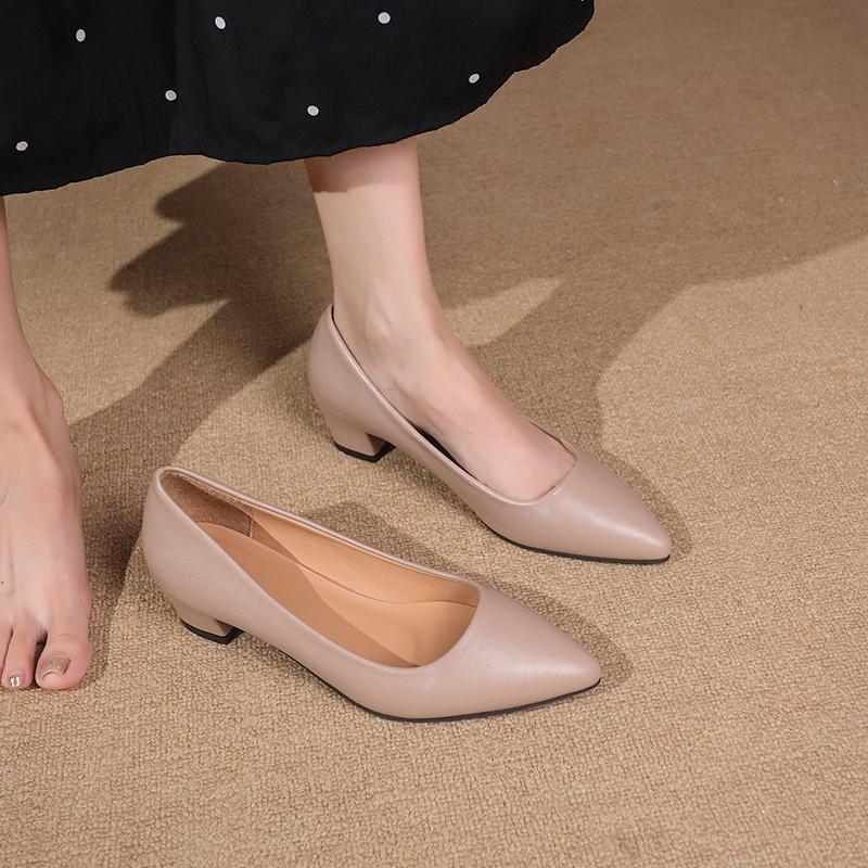 Female Pumps Nude Shallow Mouth Women Shoes Fashion Office Work Wedding Party Shoes Ladies Low Heel Shoes Woman Autumnss
