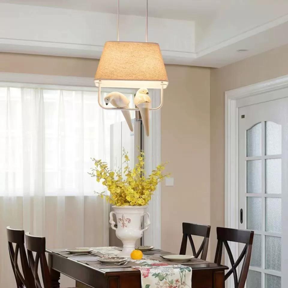 Nordic Bird Lamp Simple Chandelier Design Living Room Bird Pendant Lights Study Dining Room Birdcage Hanging Lamps Home Decor