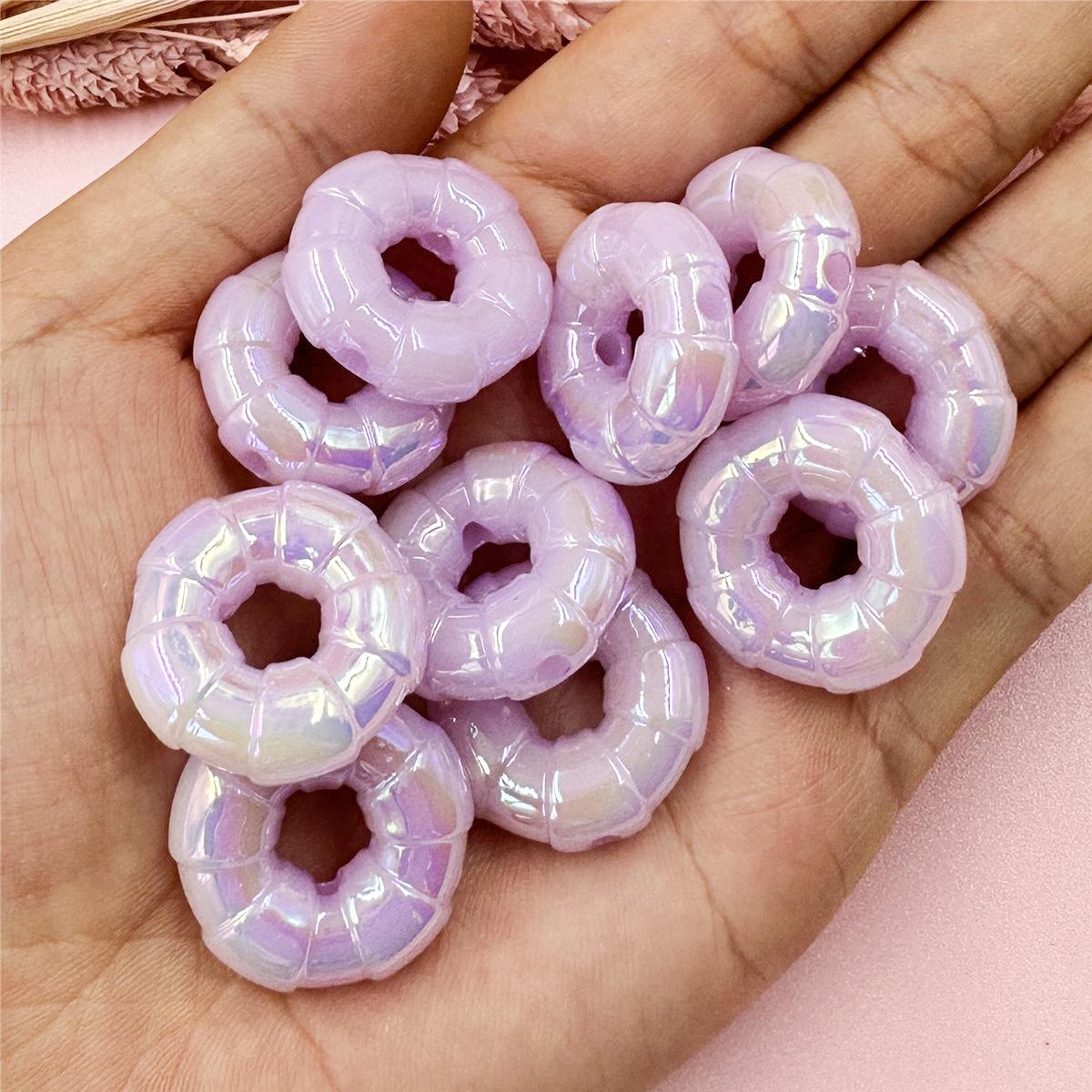 

Пончики, бусины, сделай сам, ювелирный материал, модные 24,5 мм, подвески, подвески, акриловый браслет, ожерелье, аксессуары, 10 шт. фиолетовый