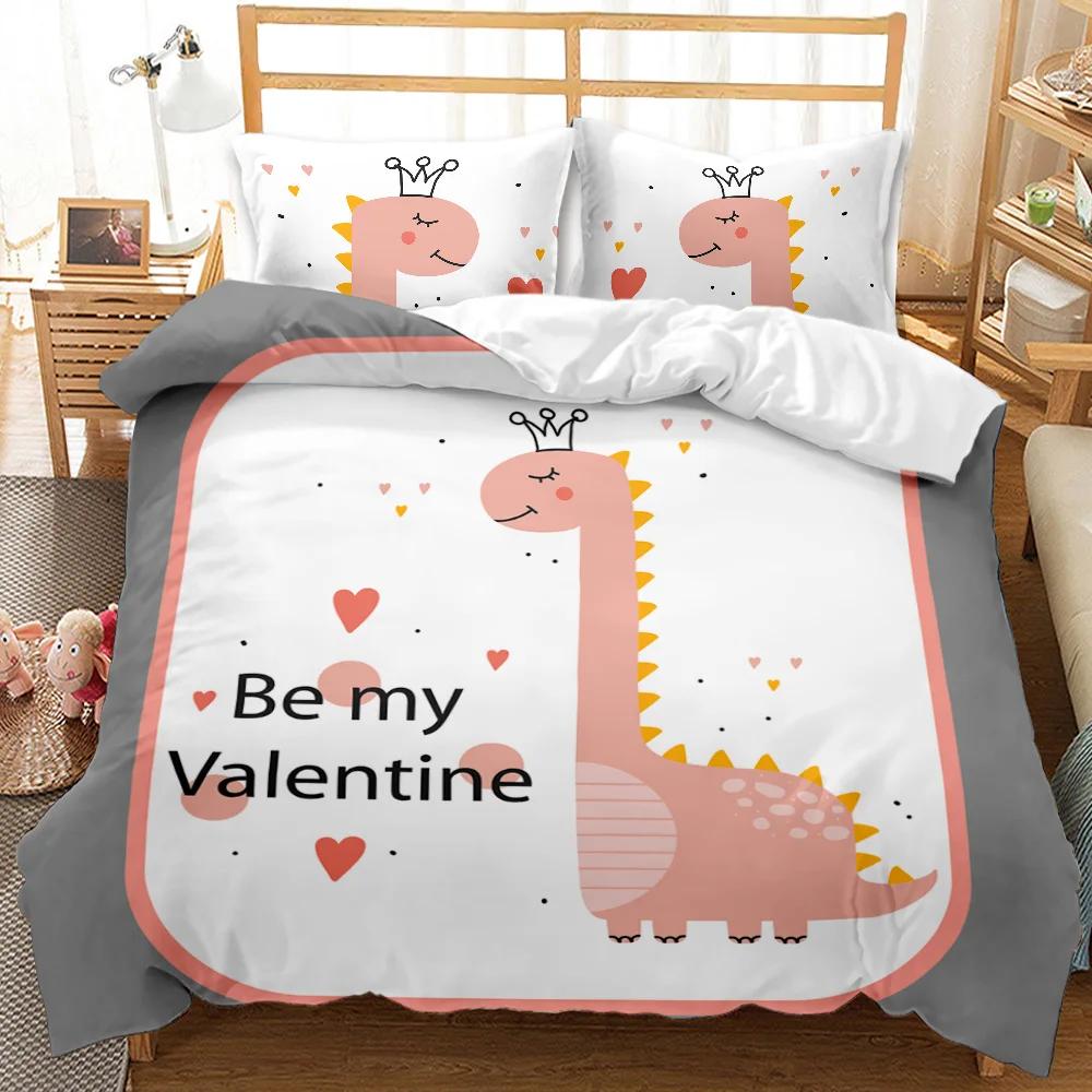 Cartoon Duvet Cover Kawaii Room Soft Reversible Comforter Cover Cute Cartoon Animal Kitten Lovely Romantic Polyester Qulit Cover