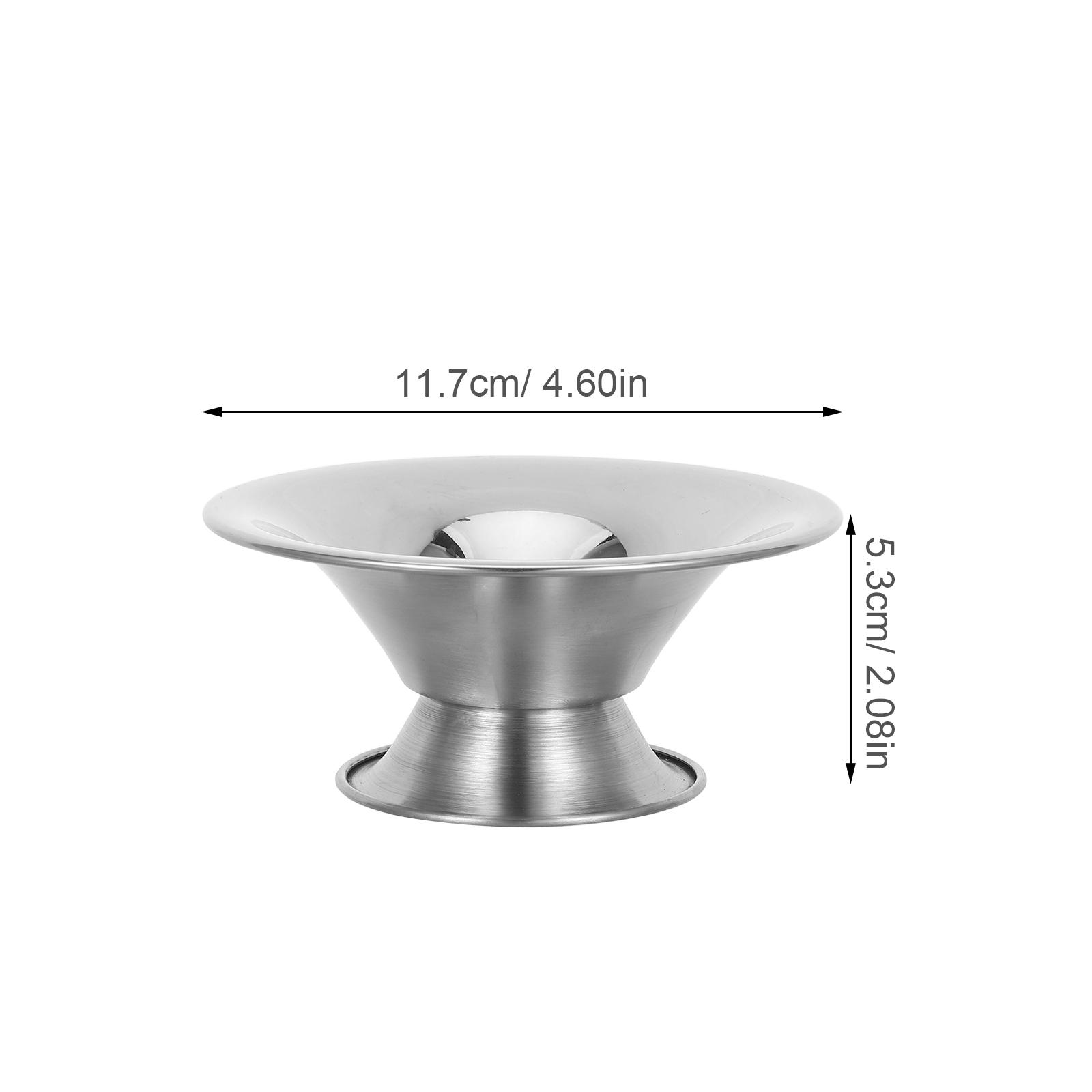 300Ml Stainless Steel Dessert Bowl - Footed Ice Cream Sundae Cup for Salad Pudding Cereal - Reusable Condiment Container, Modern