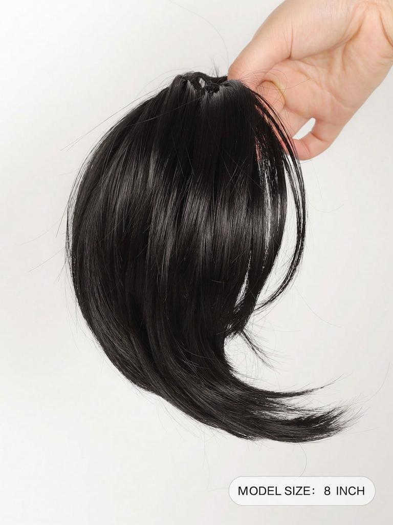 Synthetische, kurze, unordentliche, lockige Haarknotenverlängerung, leicht dehnbares Haar, Doppelkämme, Clip-In-Pferdeschwanz mit elastischer Bandverlängerung, Pferdeschwanz-Haarteile