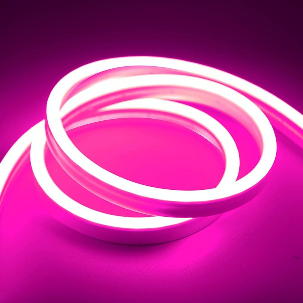 Led Neon Strip Light 12V Silicone Indoor Outdoor 16.4Ft/5M 600LEDS Waterproof Flexible for Bar Home TV Kitchen Bedroom Wedding