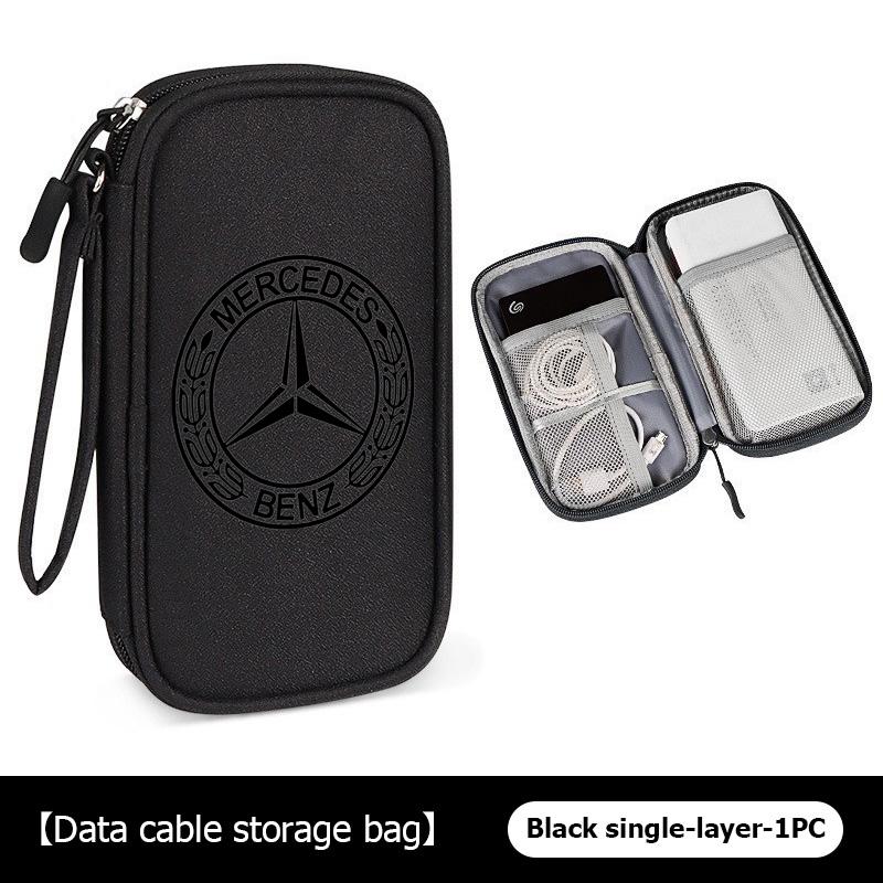AABGW1 For Benz Oxford Cloth Car Styling Digital Data Line Box Travel Organizer Trunk Storage Bag AMG VIANO GLB GLC W108 W124 W126 W169