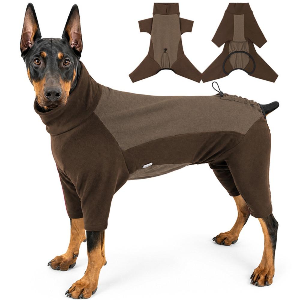 High Stretch Fleece Dog Jumpsuit Soft Warm Dog Warm Pajamas Dog Winter Home Outfit  Sleeping