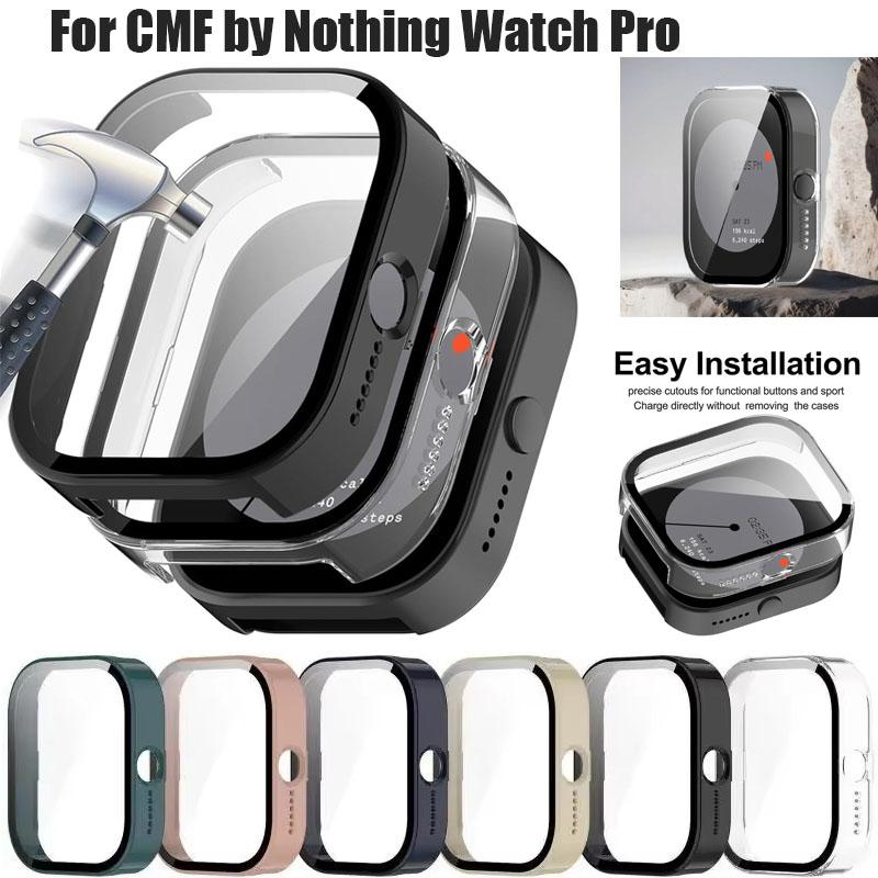 For CMF Watch Pro Screen Protector Case+Tempered Glass Cover Anti-Scratch Screen Protector Shell For CMF by Nothing Watch Pro