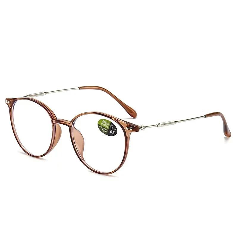 Round Anti Blue Light Reading Glasses Presbyopic Eyeglasses with Degree +1 0 To +4 0 for Computer Use