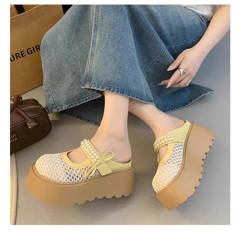 Mode Damen Schuhe Damen Hausschuhe Outdoor Zehenbedeckt Plateau Pantoletten 2025 Damen Schuhe Zehenbedeckt Damen Hausschuhe Outdoor Plateau