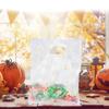 Transparent Plastic Tote Bags Handheld Packaging for Storage Use 100Pcs with Flower Print