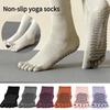 Non-Slip Grip Design Combed Cotton Five-Finger Mid-Tube Yoga Socks Anti-Friction Sweat Absorption Fitness Pilates Sports Socks