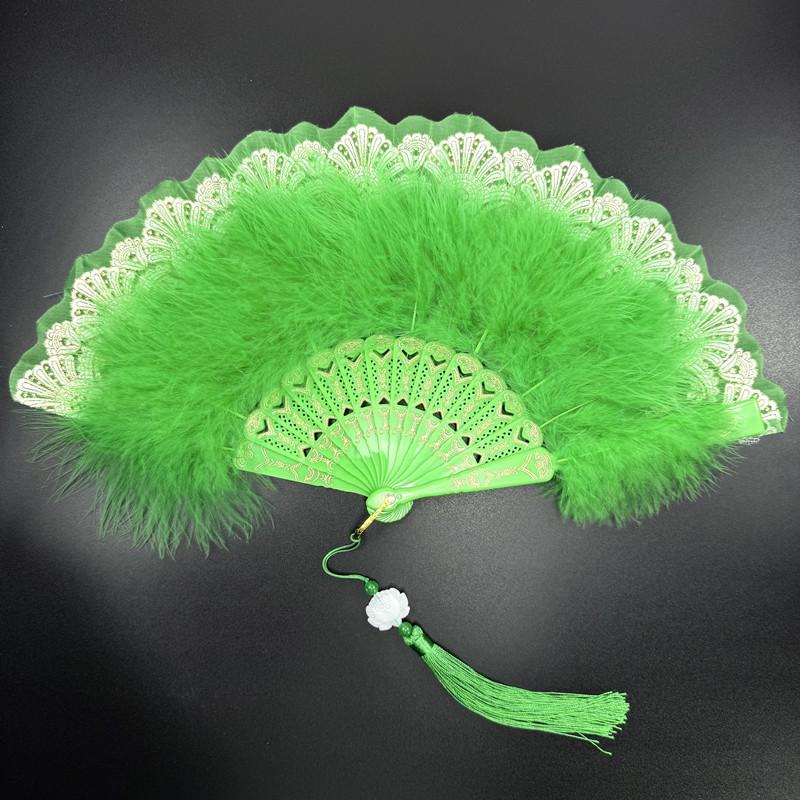 Black Lace Chinese Style Folding Fan for Cheongsam, Lolita, and Hanfu Fashion Shows