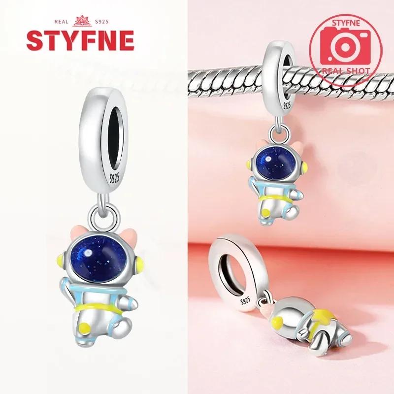 copper Astronaut Spaceship Space Collection Charm Bead Charms Bead Charms Compatible With Authentic Bracelets for Women Do It Yourself Jewellery Gift
