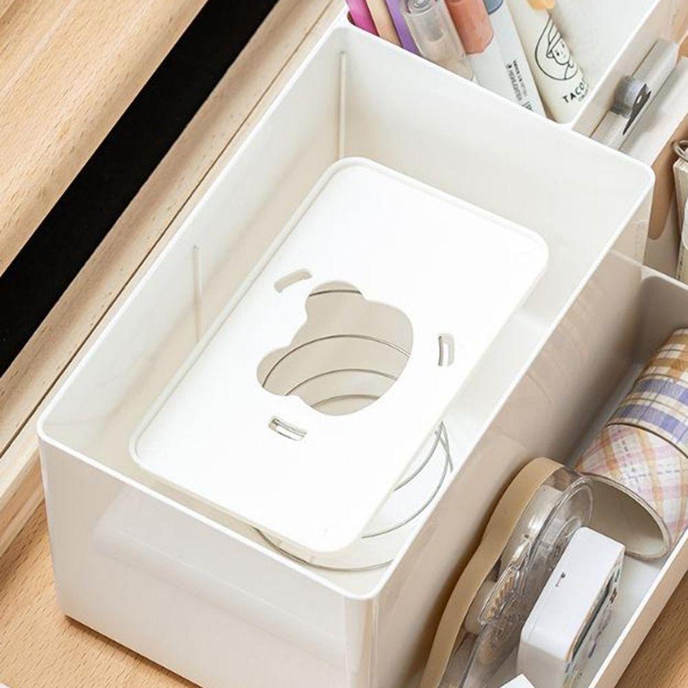 Plastic Rectangular Tissue Holder Large Capacity with Mobile Phone Stand Tissue Box Non-slip Stationery Holder for Home