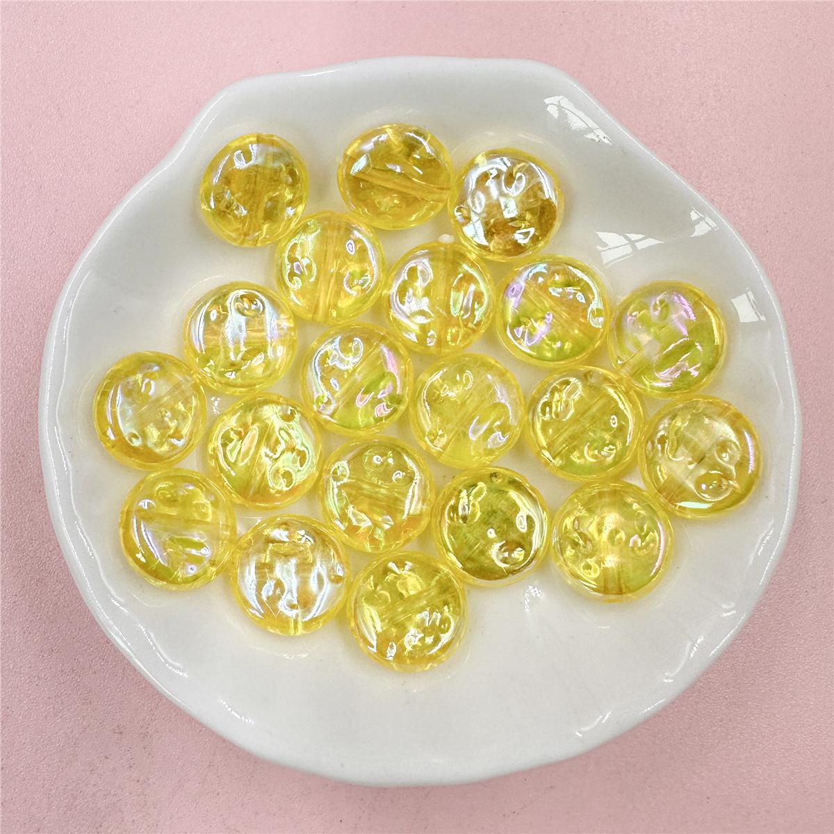 

Бусины-пуговицы, сделай сам, браслет, материалы для самостоятельной работы, 20 шт., 12 мм, акриловые, круглые, цепочка для мобильного телефона, многослойная, однотонная жёлтый