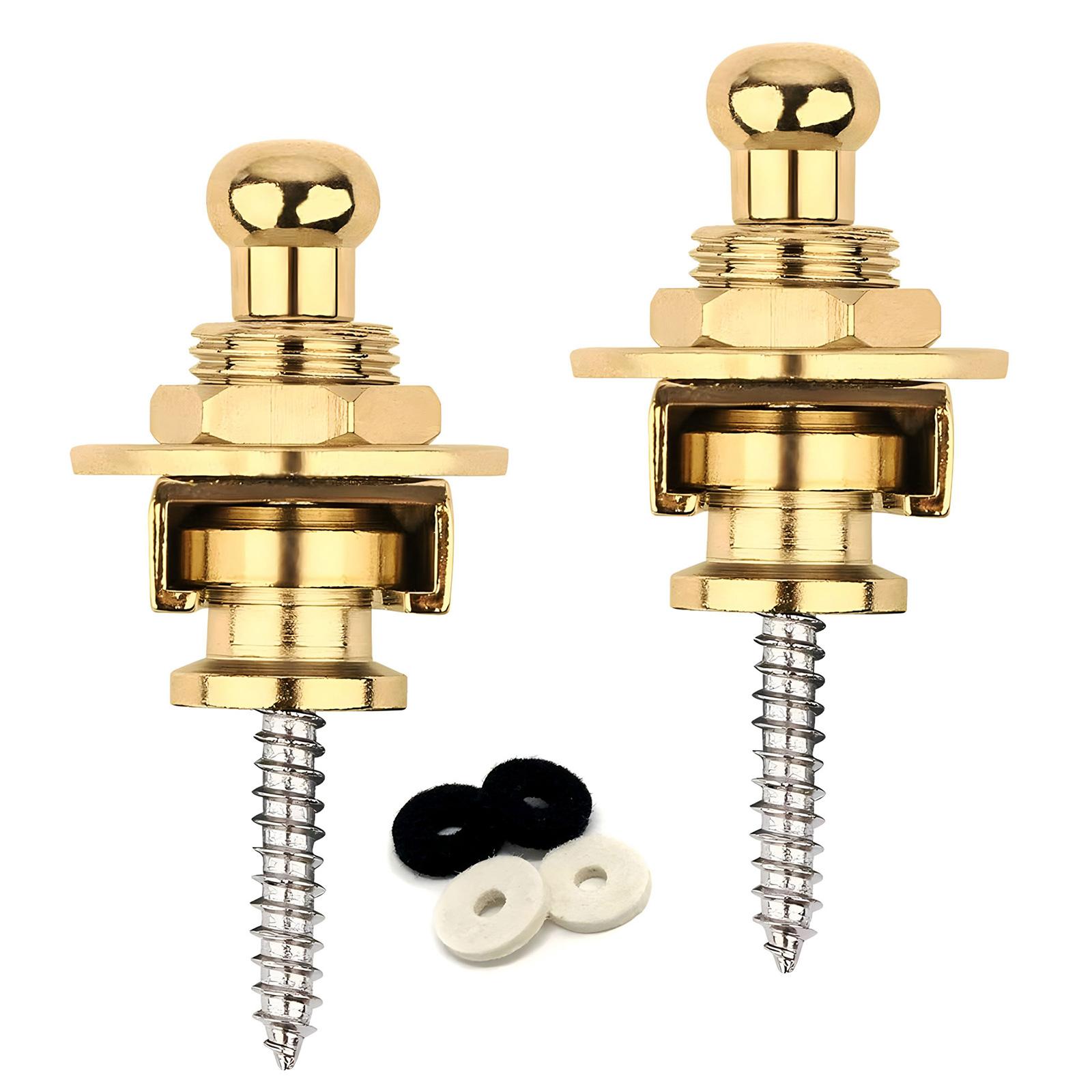 

2 шт. фиксаторов для гитарного ремня, нескользящие кнопки для фиксации гитары, металлическая текстура, подходит для большинства гитар и бас-ремней золотой