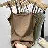 U Neck Knit Tank Top Straps Crop Tops Women Summer Camis Solid Color Yoga Camisole Fashion SportsTube Female Sleeveless Cropped Y2K Girl Clothes