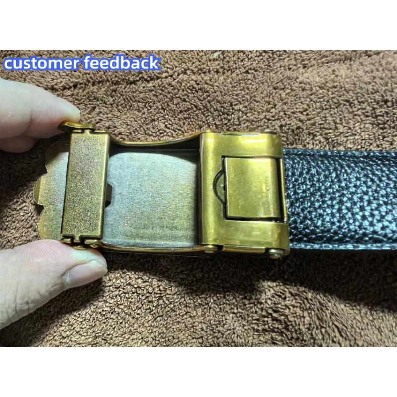 Crocodile Pattern Men's Cowhide Belt Personality Faucet Retro Dragon Claw Automatic Buckle Leather Belt Pant Belt