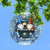 10 Inch Christmas Gnome Wind Spinner 3D Kinetic Metal Hanging Decor with 360 Rotating Hook Outdoor Indoor Garden Yard Holiday Gift for Women Men